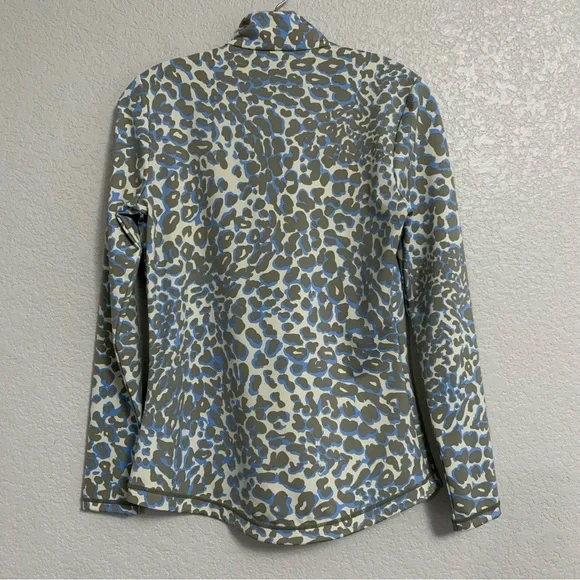 J McLaughlin Shirt Top Womens S Catalina Cloth Leopard Print Golf Tennis 1/4 Zip - Picture 3 of 16